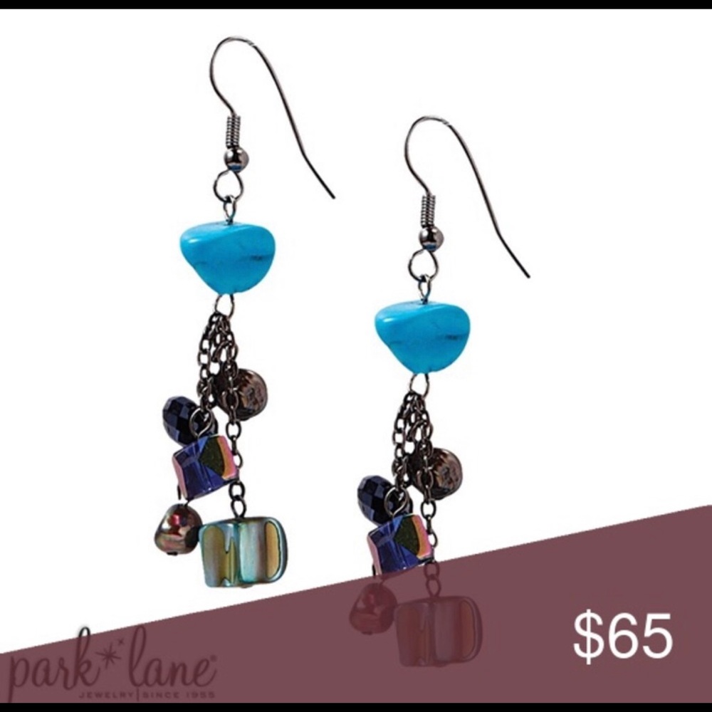 💖 Park Lane Genuine Turquoise Necklace & Earrings Set - Picture 2 of 6